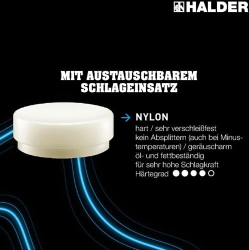 HALDER Schonhammerkopf SUPERCRAFT Kopf-D.100mm Nyl.weiß hart HALDER