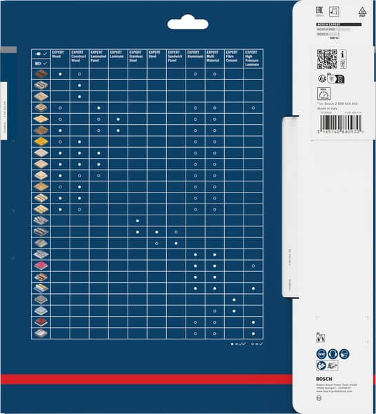 BOSCH Kreissägeblatt Expert for Wood, 254 x 30 x 2,6 mm, 80