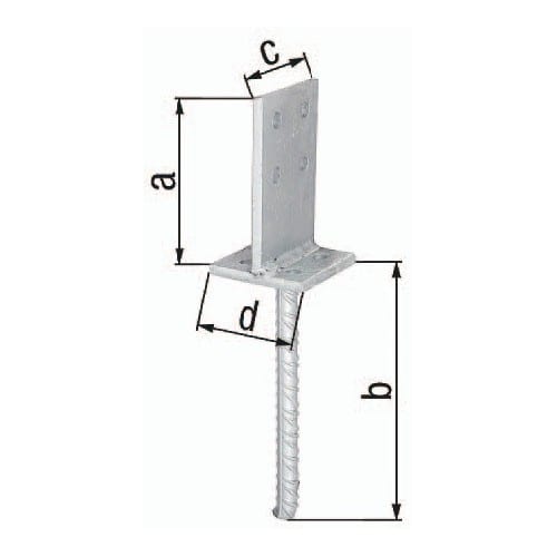 GAH T-Pfostenträger 130x200x80x80mm STA roh TZN GAH
