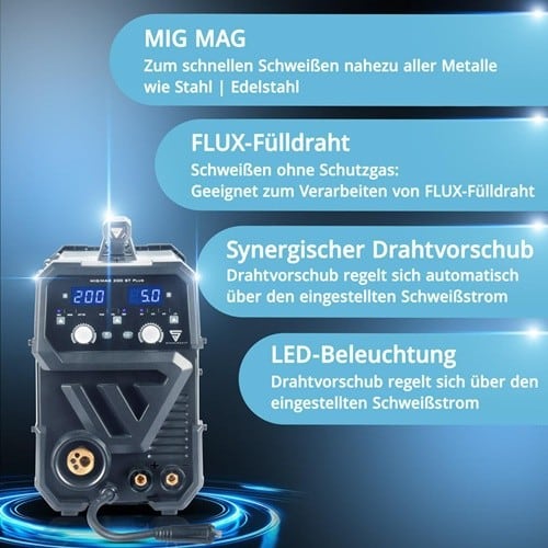 STAHLWERK MIG/MAG-Schweißanlage MIG MAG 200 ST Plus m.Zub.20-200 A gasg.STAHLWERK