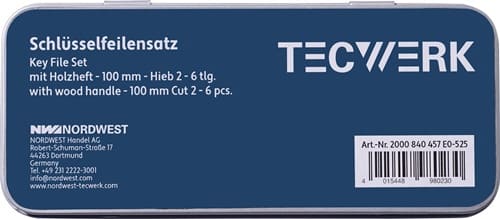 TECWERK Schlüsselfeilensatz DIN 7283 A-F L.100mm Hieb 2 TECWERK