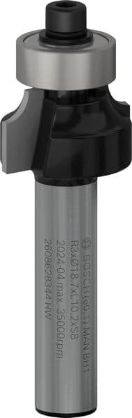 BOSCH Abrundfräser Standard for Wood, 8 mm, R1 3 mm, L 10,2 mm, G 53 mm