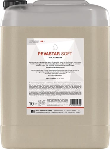 PAUL VOORMANN Handreinigung PEVASTAR SOFT 10l silikon- u.lösemittelfrei Kanister PAUL VOORMANN