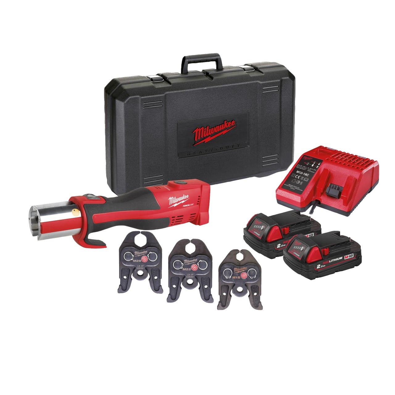 MILWAUKEE Bürstenloses Akku-Presswerkzeug (Sanitär) Set M18BLHPT-202C Geberit Mapress Set