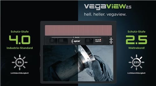 OPTREL Schweißerschutzhelm Vegaview2.5 schwarz 90x110mm DIN 8-12 Krt.OPTREL