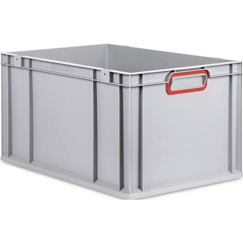 ALLIT Transportstapelbehälter L600xB400xH320mm grau PP geschlossener Griff rot