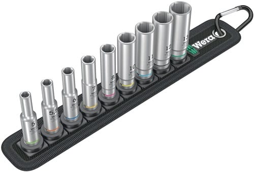 WERA Steckschlüsseleinsatzset Belt A Deep 1 9-tlg.SW 5-13mm Antr.6,3mm (1/4)Zoll WERA