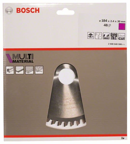 BOSCH Kreissägeblatt Multi Material, 184 x 30 x 2,4 mm, 48