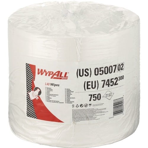 WYPALL Wischtuch WYPALL L40 7452 L.ca.315 mmxB.ca.310mm weiß 1-lagig 750 Tü./Rl.WYPALL
