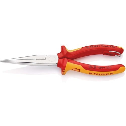KNIPEX Flachrundzange L.200mm ger.VDE m.Öse Mehrkomp.-Hüllen KNIPEX
