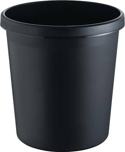 HELIT Papierkorb 18l H331xØ315mm m.Griffrand Ku.schwarz