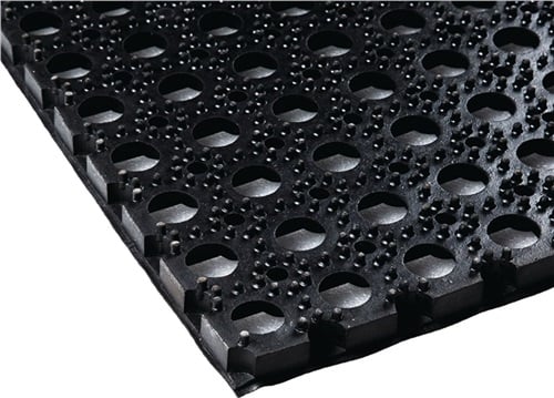 Gum.Ringmatte B.1m L.1,5m D.22mm schwarz NR/SBR o.Gewebeeinlage