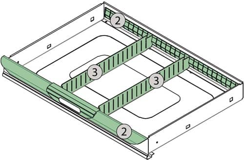 TECWERK Schubladenunterteilungsmaterial 4-tlg.TECWERK