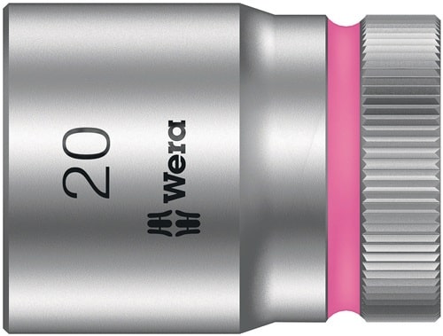 WERA Steckschlüsseleinsatz 8790 HMC Außen-6-kant SW20mm L.37mm 4-kt1/2Zoll CV verchr.