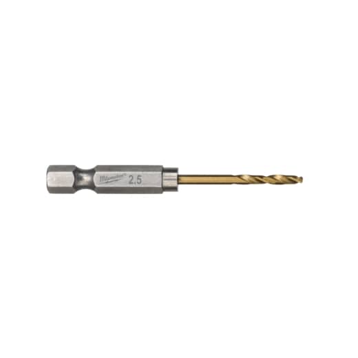 MILWAUKEE 2,5 x 62 mm SHOCKWAVE Metallbohrer HSS-G RED HEX Titan 1/4" 10er Pack