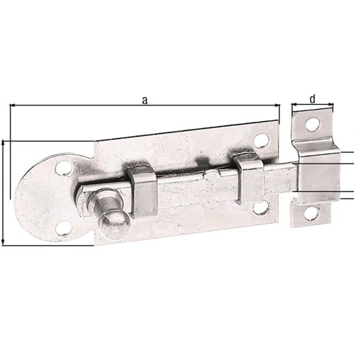 GAH Fensterriegel L.61mm B.26mm Form ger.STA galv.verz.d.pass.Ausschub 13,5mm GAH