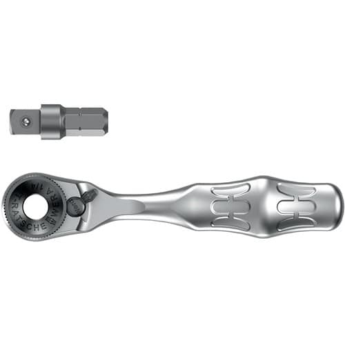 WERA Bit-/Hebelumschaltknarre 8001 A Zyklop 1/4 Zoll direkte Bitaufn.L.87mm 60 Z.WERA
