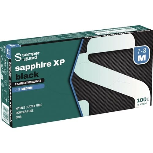 SEMPERMED Einw.-Handsch.Semperguard® Sapphire XP black Gr.L schwarz Nitril 100 St./Box