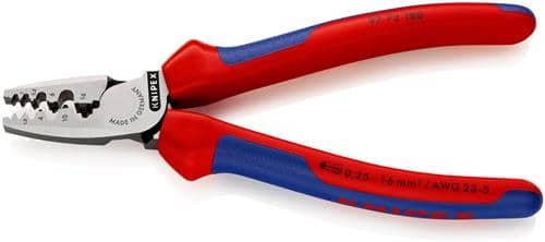 KNIPEX Aderendhülsenzange Gesamt-L.180mm 0,25-16,0 (AWG 23-5) mm² pol.Mehrkomp.-Hüllen