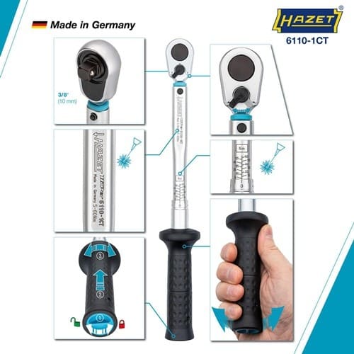 HAZET Drehmomentschlüssel 6110-1CT 3/8 Zoll 5-60 Nm HAZET