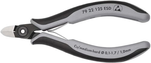 KNIPEX Präzisions-Elektronik-Seitenschneider L.125mm Form 2 Facette nein pol.