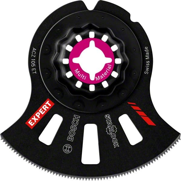 BOSCH EXPERT MultiMaterial Segment Blade (Segmentsägeblatt) ACZ 105 ET Blatt für Multifunktionswerkzeuge, 5 Stück. Für oszillierende Multifunktionswerkzeuge