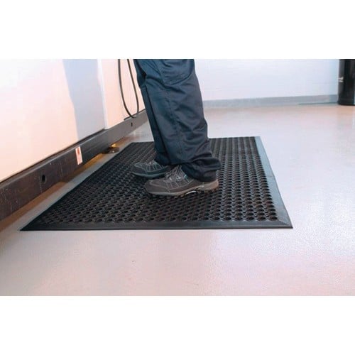 COBA Arbeitsplatzbodenbelag Fertigmatte L1500xB900xS10mm schwarz Gum.COBA
