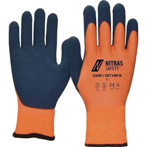 NITRAS Kälteschutzhandschuh SOFT GRIP W Gr.9 orange/dunkelblau EN 388,EN 511 PSA II