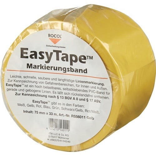 ROCOL Bodenmarkierungsband Easy Tape PVC gelb L.33m B.75mm Rl.ROCOL