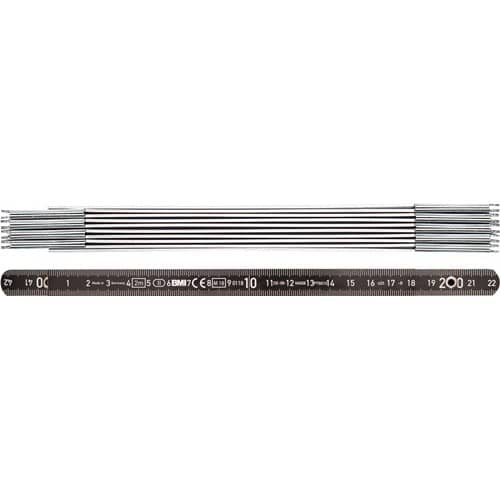 BMI Gliedermaßstab L.2m B.14mm mm/mm EG II Alu.schwarz BMI