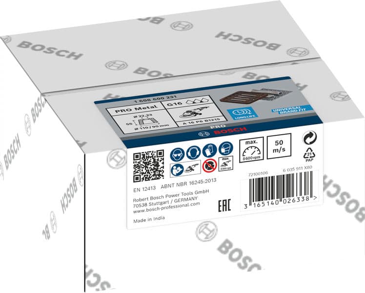 BOSCH Schleiftopf, konisch-Metall/Guss 90 mm, 110 mm, 55 mm, 16