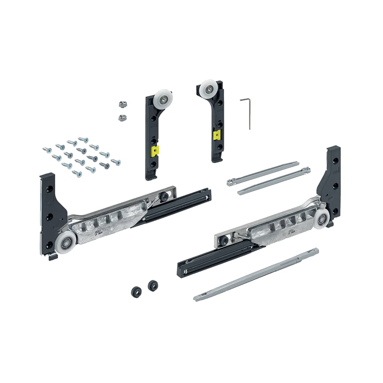 HETTICH SlideLine M Beschlagset für gedämpfte Türen, 30 kg, Min. Türbreite: 450mm, 9156338