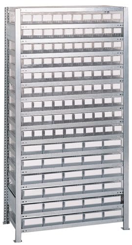 TECWERK Steckregal H2000xB1000xT400mm Grundregal 16 Stahl-Bd.90x3,30x4 transp.TECWERK