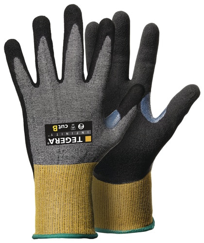 TEGERA Schnittschutzhandschuhe TEGERA® INFINITY 8805 Gr.8 grau/gelb EN 388,EN407 PSA II