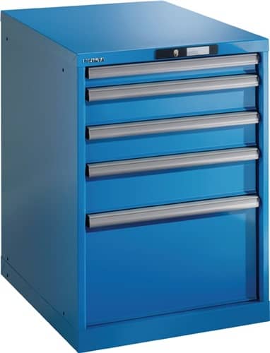 LISTA Schubladenschrank H800xB564xT725mm 1x50,2x100,1x150,1x300mm lichtblau Key