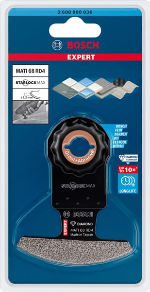 BOSCH EXPERT Corner Blade MATI 68 RD4 Blatt für Multifunktionswerkzeuge, 68 x 30 mm. Für oszillierende Multifunktionswerkzeuge