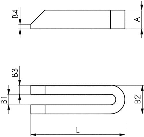 AMF Gabelspanneisen DIN 6315B Schlitz-B.26mm L.600mm f.Spannschraube M24 AMF