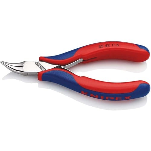 KNIPEX Elektronik-Greifzange Gesamt-L.115mm flachrunde Backen Form 4 Mehrkomp.-Hüllen