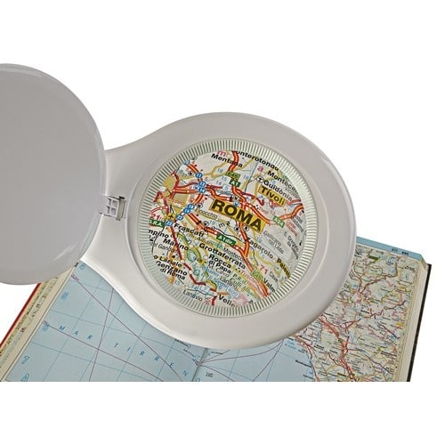Nordwest LED-Lupenleuchte Glaslinse 127mm (5 Zoll) Tischklemme weiß