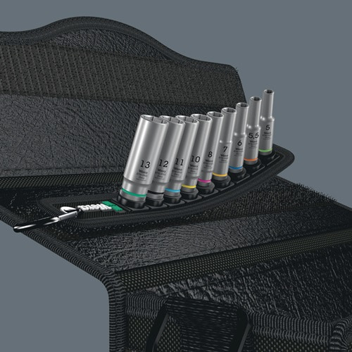 WERA Steckschlüsseleinsatzset Belt A Deep 1 9-tlg.SW 5-13mm Antr.6,3mm (1/4)Zoll WERA