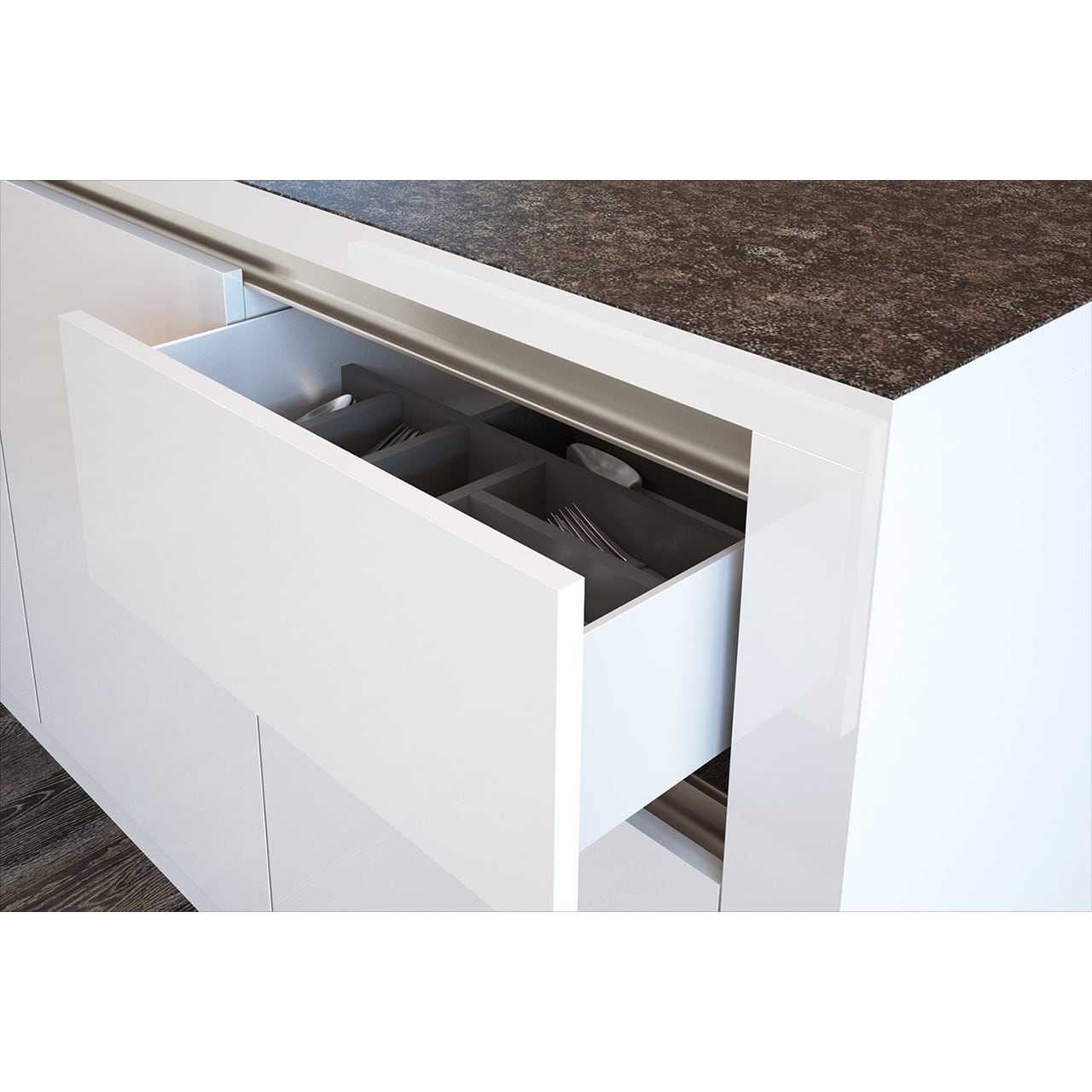 HETTICH Griffleiste Canis L, L 3500 mm, B 23 mm, H 53,5 mm, Aluminium eloxiert, 9210115
