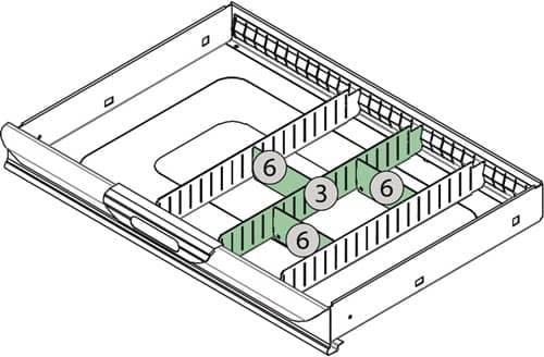 TECWERK Schubladenunterteilungsmaterial 4-tlg.Erweiterungsset 2 TECWERK