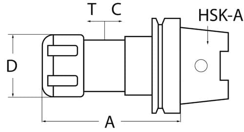 TECWERK Gewindeschneidfutter Synchron DIN 69893A M3-M12 HSK-A63 A.-L.93mm TECWERK