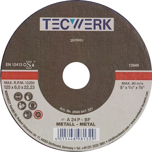 TECWERK Schruppscheibe D180xS8mm gekr.STA Bohr.22,23mm TECWERK