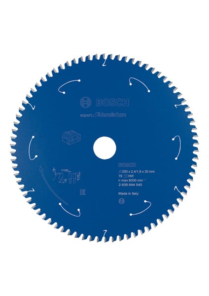 BOSCH Kreissägeblatt für Akkusägen Expert for Aluminium, 254 x 2,4/1,8 x 30, 78 Zähne