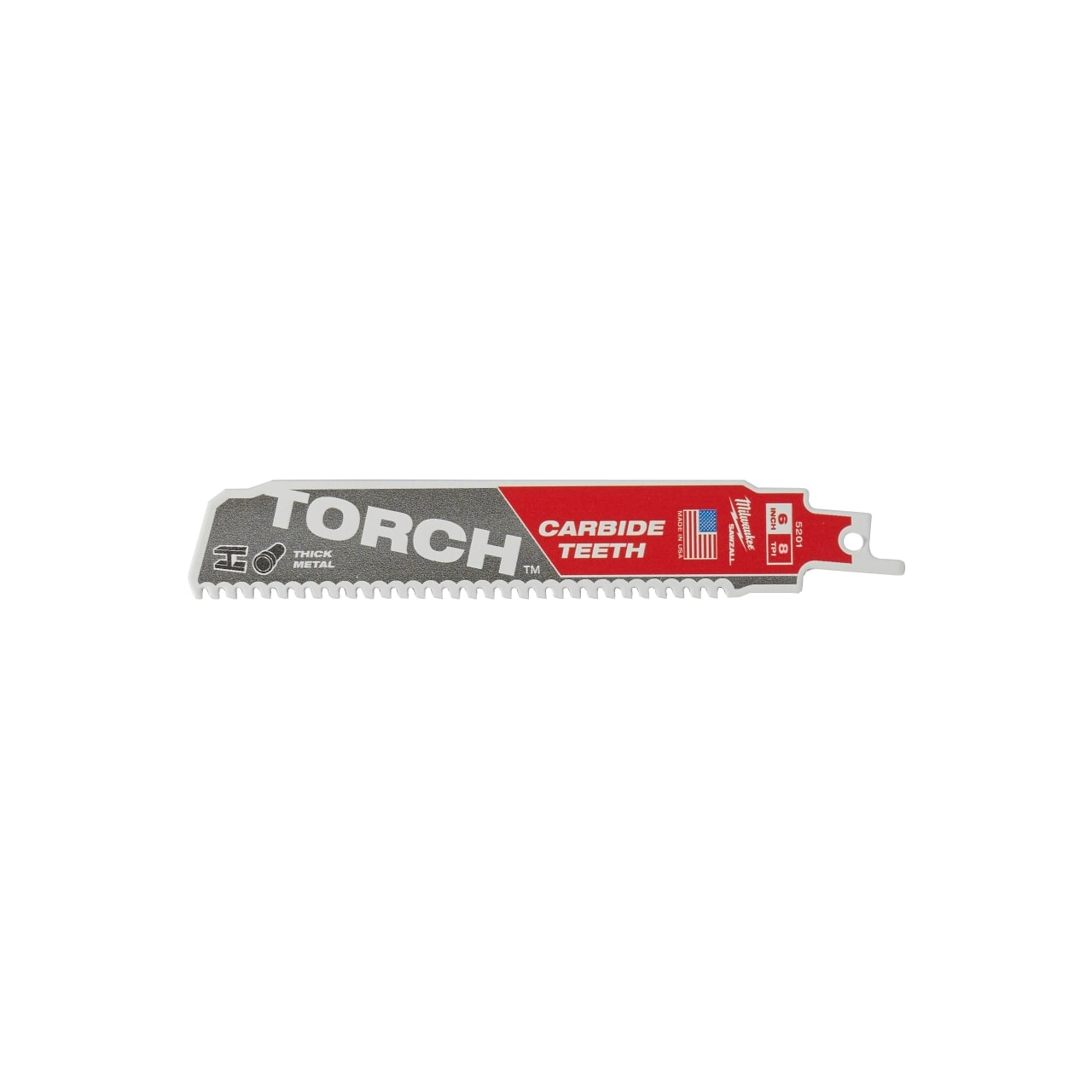 MILWAUKEE 150 x 3,2 mm (8 TPI) Säbelsägeblatt Metall THE TORCH HM-bestückt 5er Pack