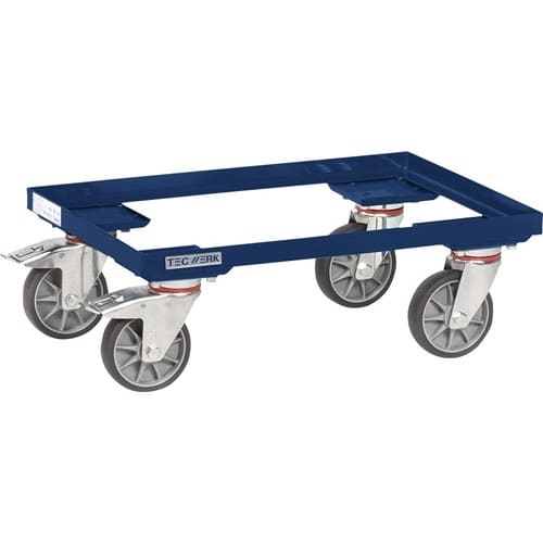 TECWERK Kistenroller Trgf.250kg TPE-Bereifung L605xB405mm Winkelstahl saphirblau TECWERK