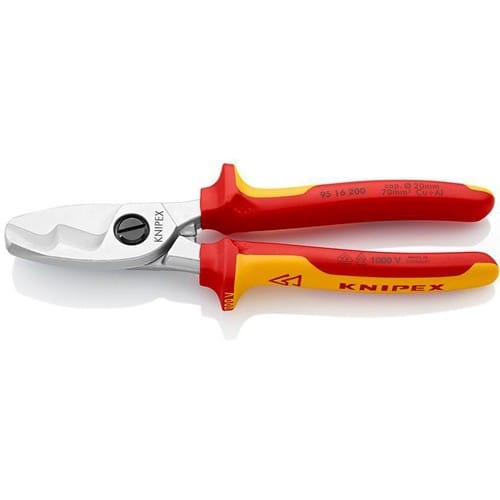 KNIPEX Kabelschere L.200mm Kopf verchr.VDE Mehrkomp.-Hüllen KNIPEX