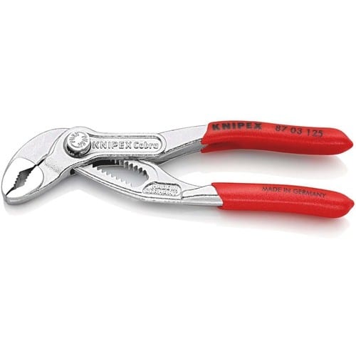 KNIPEX Wasserpumpenzange Cobra® L.125mm Spann-W.27mm verchr.Ku.-Überzug KNIPEX
