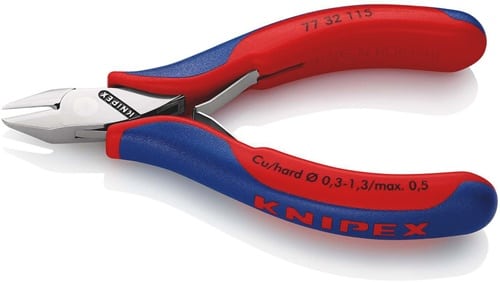 KNIPEX Elektronikseitenschneider L.115mm Form 3 Facette ja,kl.2K-Hülle